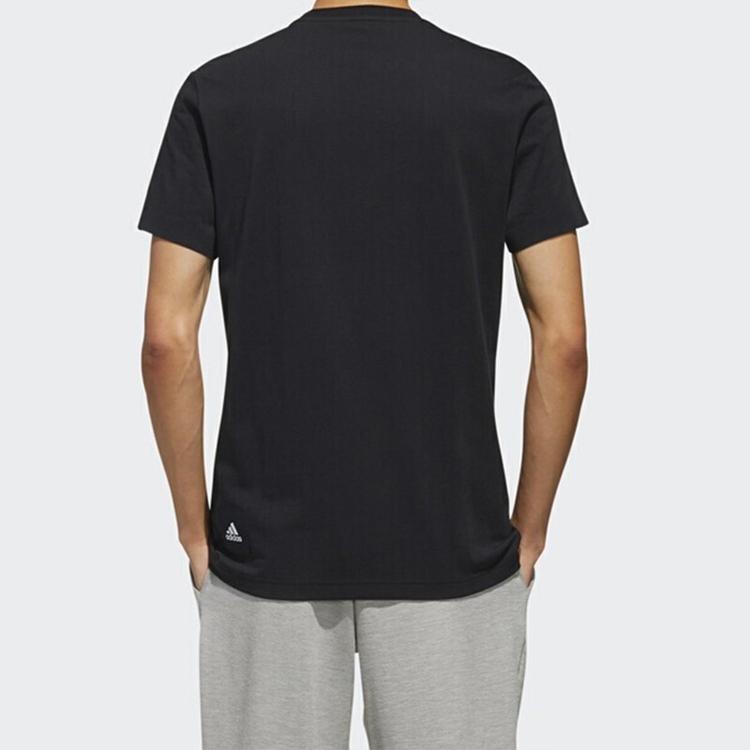 Adidas T Shirts Men's Black Crew Neck Moderate Straight Fit DZ2214