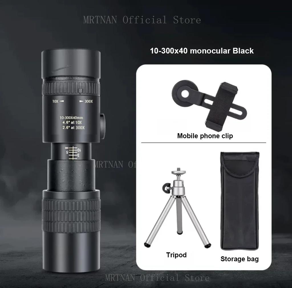 10-300X HD Зум Мощный Бинокль Дальнего Действия Профессиональный Монокулярный Телескоп Высококачественные BAK4-Призмы Портативный для Кемпинга