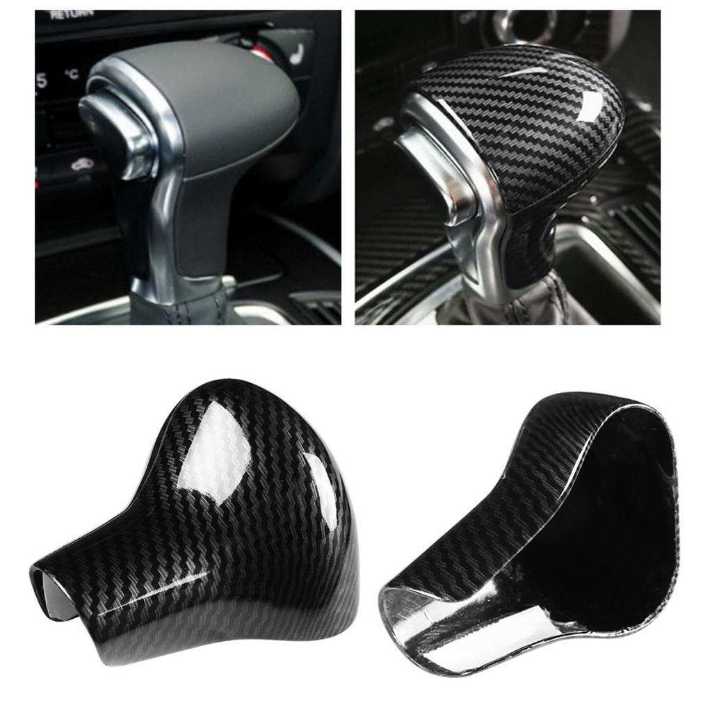 Car Carbon Fiber Style Interior Shift Knob Cover Trim Fit for S6 S7 A6L A5 A7 A4L Q7 Q5