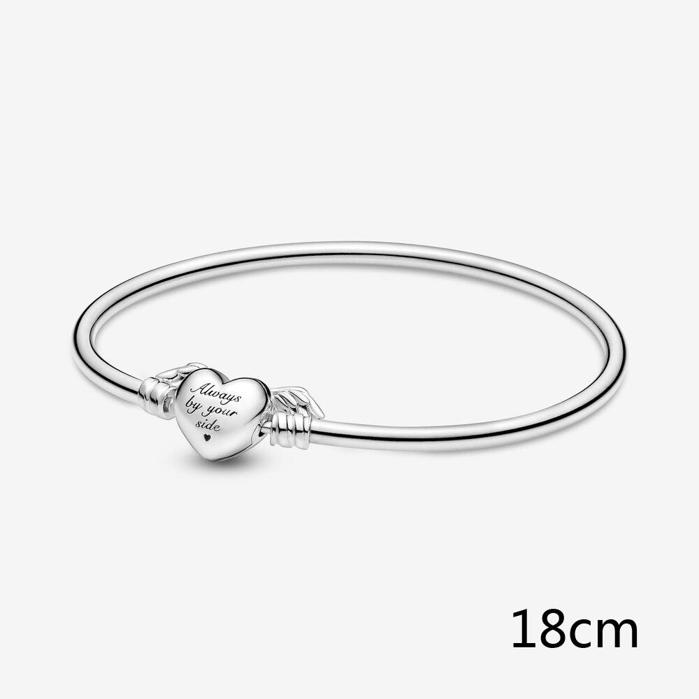 Браслеты из стерлингового серебра S925 для женщин, очаровательные браслеты с крылатыми сердечками из бисера, оригинальные роскошные ювелирные изделия своими руками