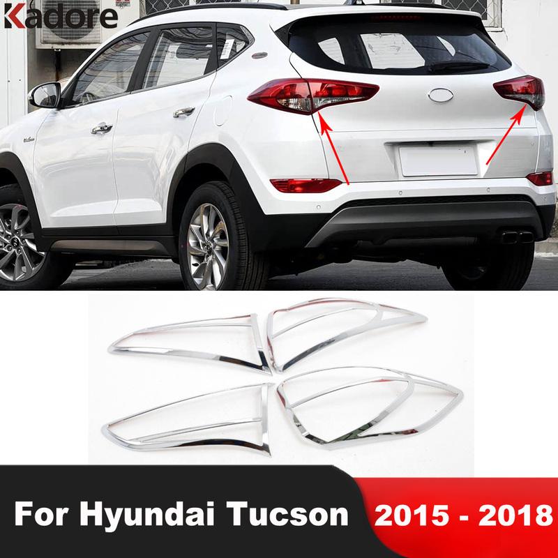 Для Hyundai Tucson 2015 2016 2017 2018 Хромированная Накладка на Задний Фонарь Автомобиля Рамка Заднего Фонаря Декоративные Элементы Внешние Аксессуары