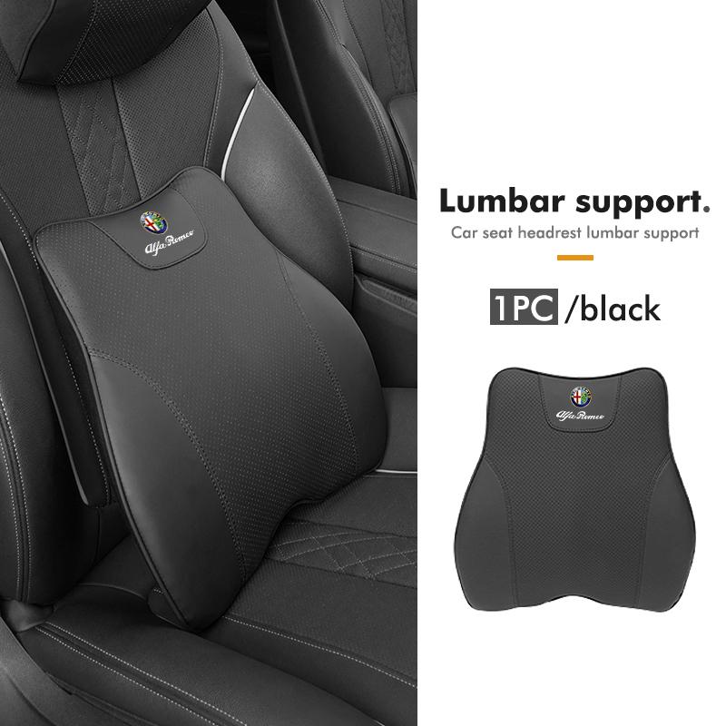 AAACO1 Car Headrest Lumbar Support Pad Seat Back Pillow Auto Interior Accessories For Alfa Romeo 159 Giulietta Giulia 147 Mito 156 159