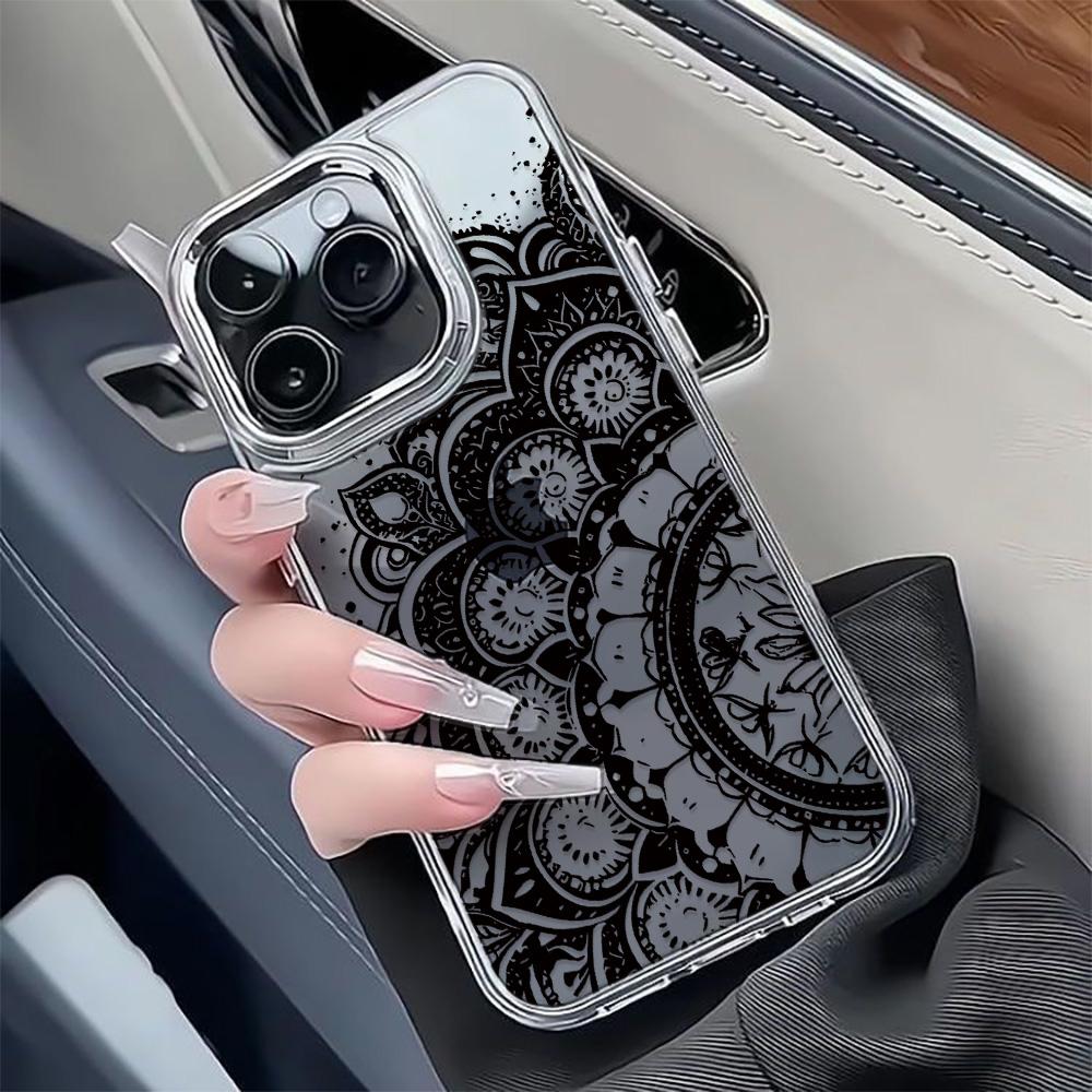 Bohemian Mandala Pattern Phone Case For Iphone 17 Air 16 16E 15 14 13 12 11 Pro Max 17E Plus Chiffon Texture Back Cover