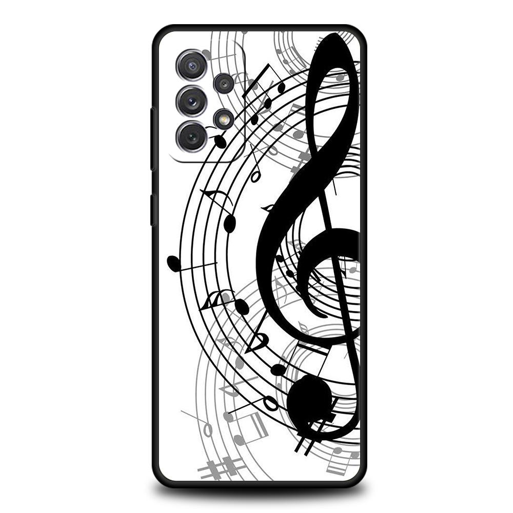 French Piano Keys Simple Phone Case for Samsung Galaxy A73 A55 A53 A51 A35 A33 A32 A25 A23 A22 A15 A13 A17 A07 5G Soft TPU Shell