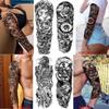 1 PC 480*170MM Full Arm Temporary Tattoo Sticker Sleeve Men Women Fashion Sexy Fake Tattoo Wolf  Lion Tiger Painting Tattoo Skull Angel Tattoo