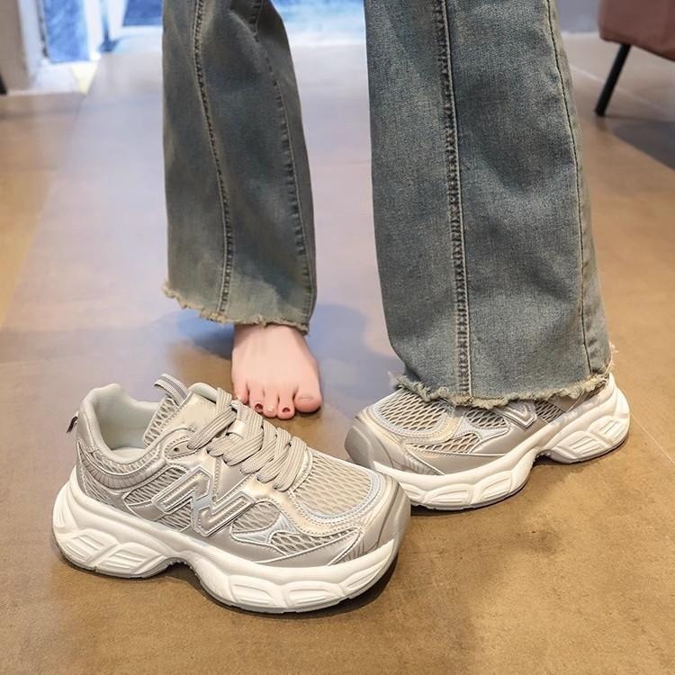 Сетчатые дышащие кроссовки «папины кроссовки» женские весенне-летние универсальные на толстой подошве, увеличивающие рост, повседневные спортивные кроссовки, кроссовки для бега, модная обувь
