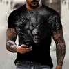Beast Wolf 3d Black Printing Series New Summer Men's Short Sleeved Shirt Super Large Top Fashion Street Wear O Collar Men's Shir