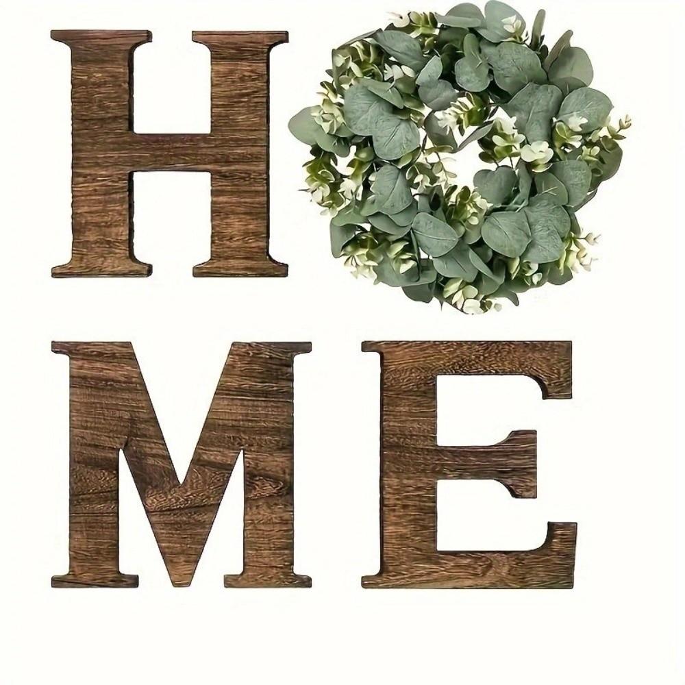 One Letter Design Wood Home Sign Brown Wooden Letters Sign Farmhouse Wall Decor Entryway Decor