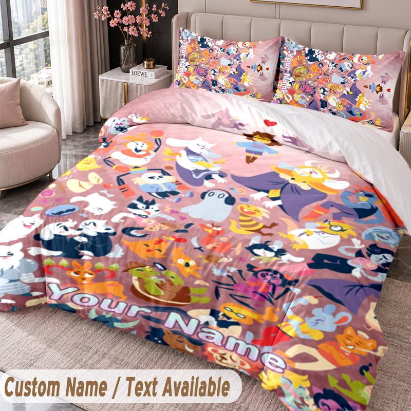 Custom Name Text 3Pcs Bedding Set Undertale Duvet Cover And Two Pillowcases