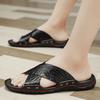 Модная мужская обувь Мужские кожаные шлепанцы Удобная летняя повседневная обувь для мужчин Нескользящая подошва Тапочки Легкие Пляжные Полушлепанцы