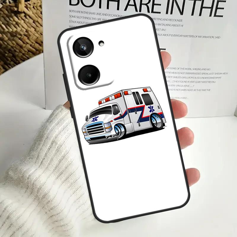 Ambulance EMS EMT Paramedic Case For Realme C55 C53 C51 C35 C33 C30 C67 C21Y C25s C15 9 10 12 11 Pro Plus GT Neo5 Cover