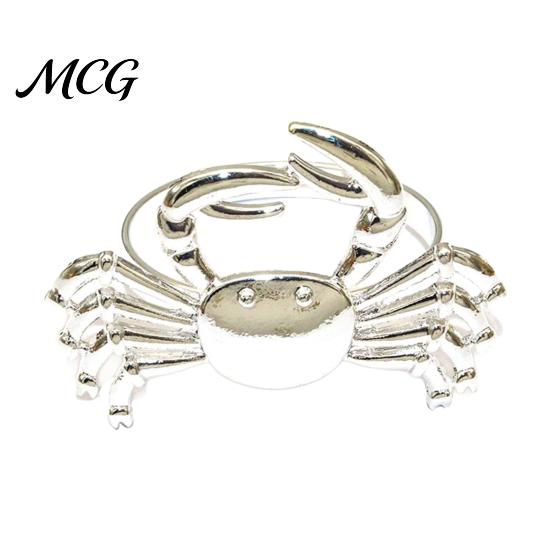Fade Resistant Napkin Rings Crab Ring, Reusable Metal Holder, Coastal Sea Life Holder for Summer Gatherings Beach House Parties Wedding Decor