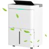 35L Day Dehumidifier 5.5L Water Tank LED Display 24H Timer Child Lock Up To 40 100square meters White