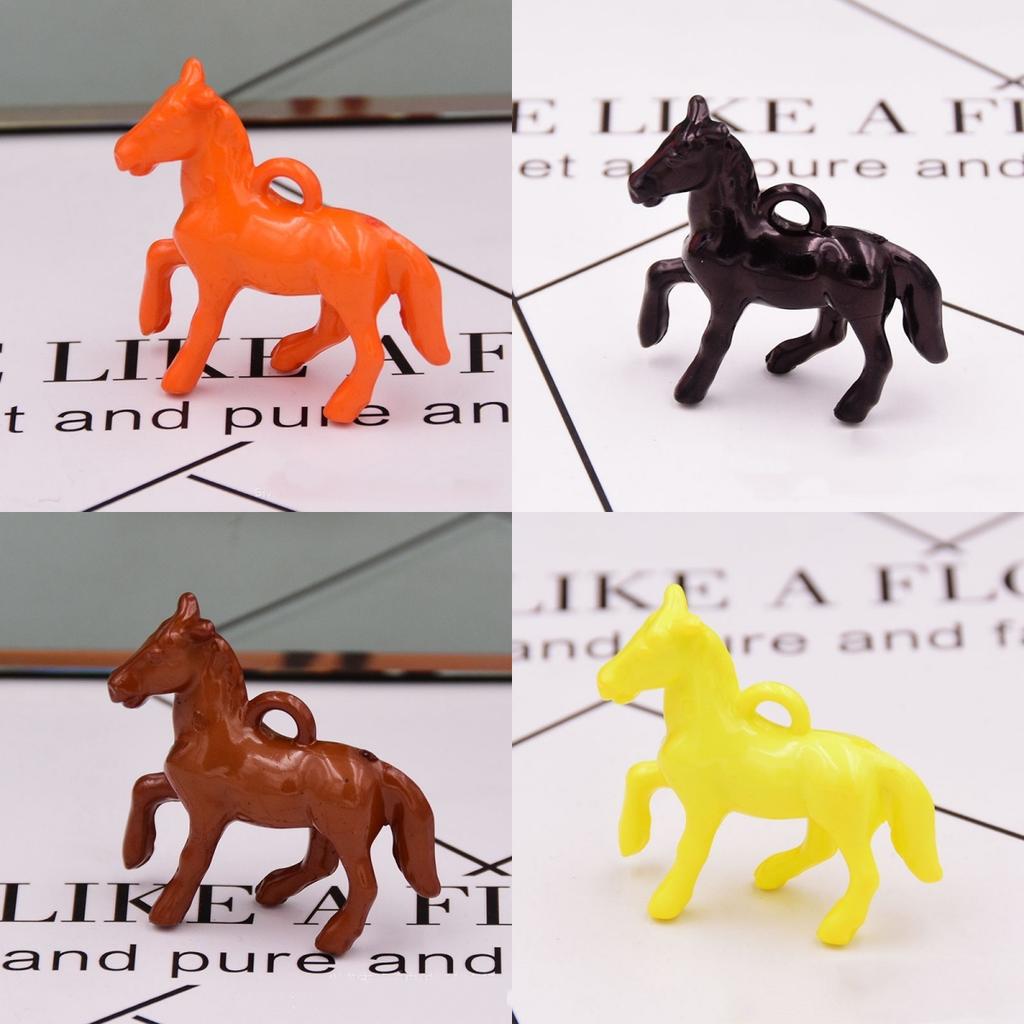 10 шт. Акриловые УФ Глянцевые Цветные 3D Подвески-Шармы в виде Лошади для Изготовления Ювелирных Изделий, Ожерелья, Серег, Браслетов, DIY Аксессуары