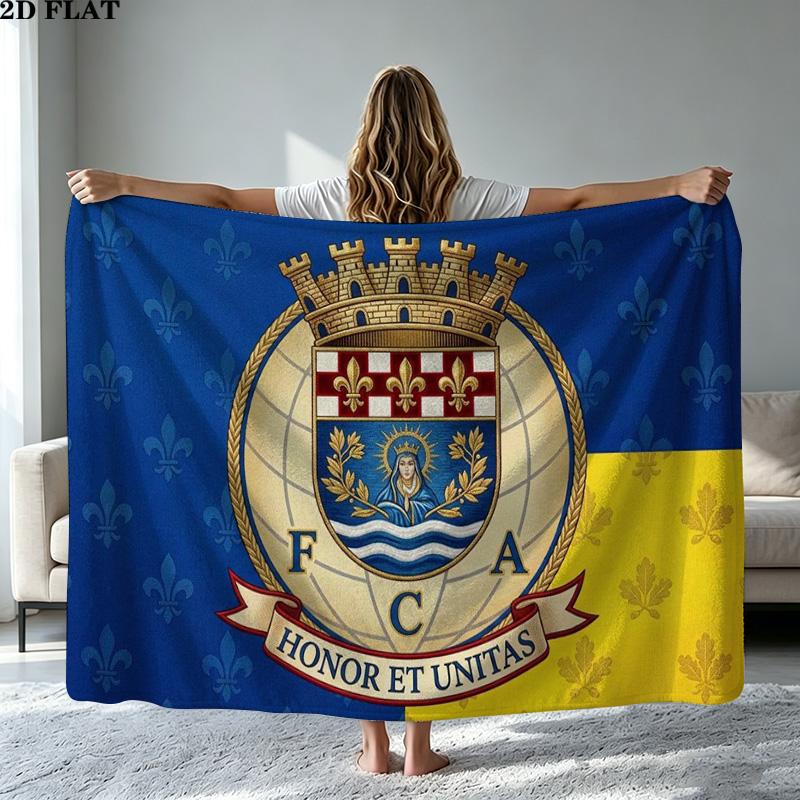 Фланелевое одеяло с принтом FC Arouca Высококачественное Теплое Уютное Покрывало для Всех Сезонов Идеально для Подарков Декор Дома