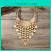 Fashionable Ethnic Style Multi Layer Tassel Design Women Metal Collar Necklace For Ladies Ethnic Style
