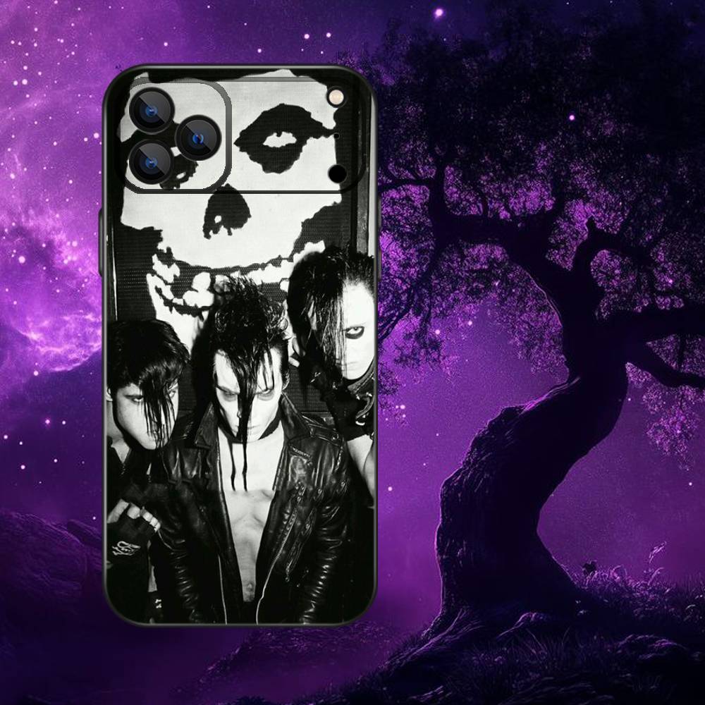 M-Misfits Rock Phone Case For iPhone 17,16,15,14,13,12,11,Pro Max,XSX,,XR,SE,Mini,8,7,Soft Silicone Black Cover