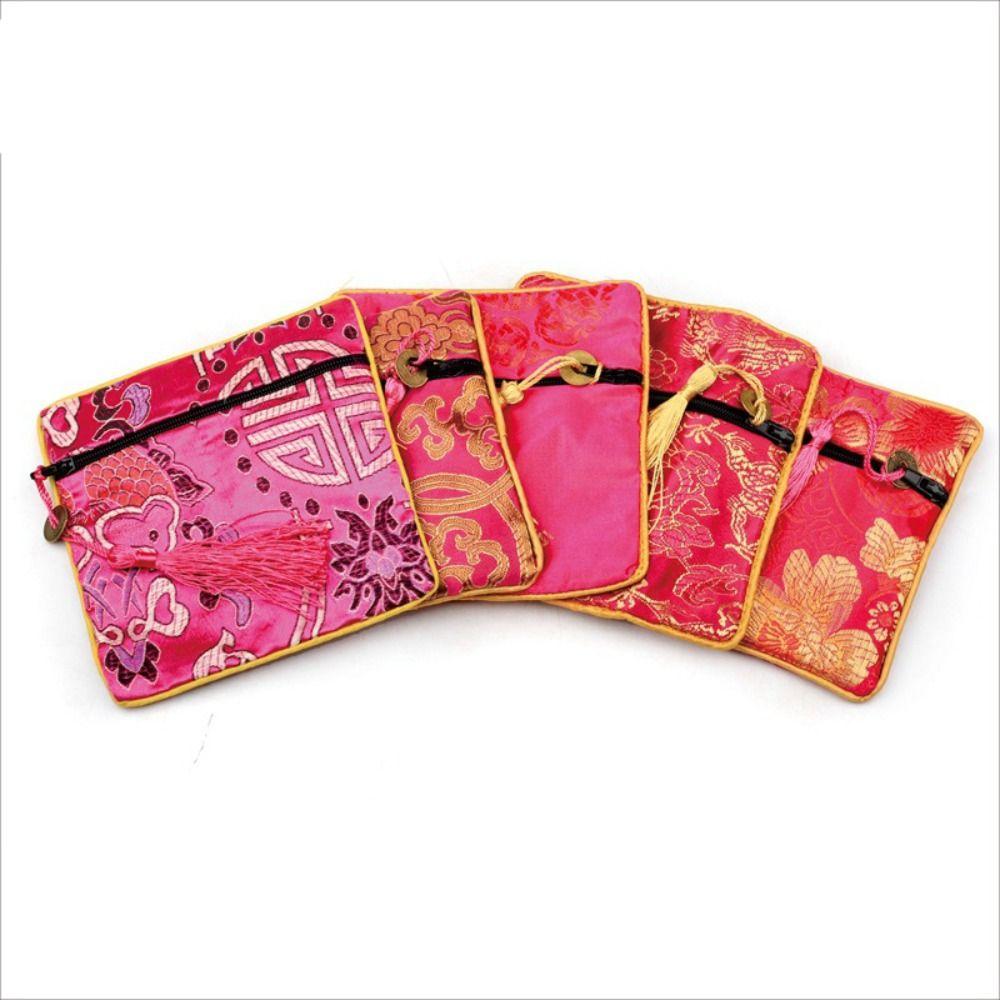 Tassel Flower Jewelry Packing Bag Copper Cash Pendant Chinese Style Money Bag Outdoor