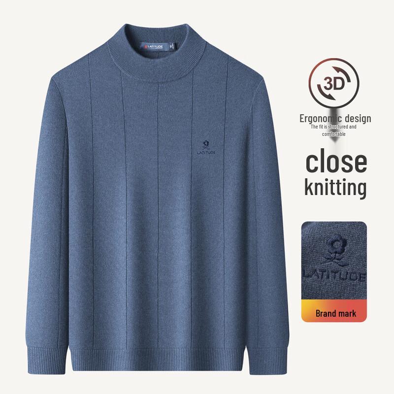 MONTAGUT Men's Cashmere Blend Crew Neck Sweater