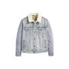 Levis Однотонная джинсовая куртка с воротником-шерпа и длинными рукавами Мужские куртки Синяя 79129-0020