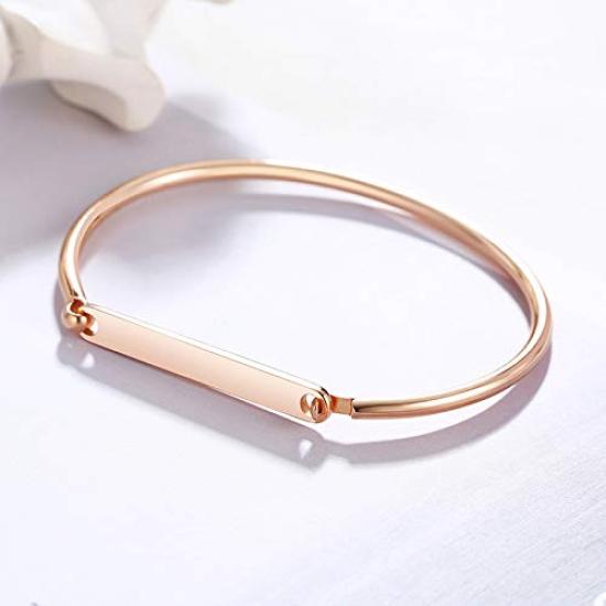 Браво Бэнгл для Розовый Простой Тонкий Популярный Бренд Женщины, Золото, Браслет, 18К, Пластина, Женский Бэнгл,