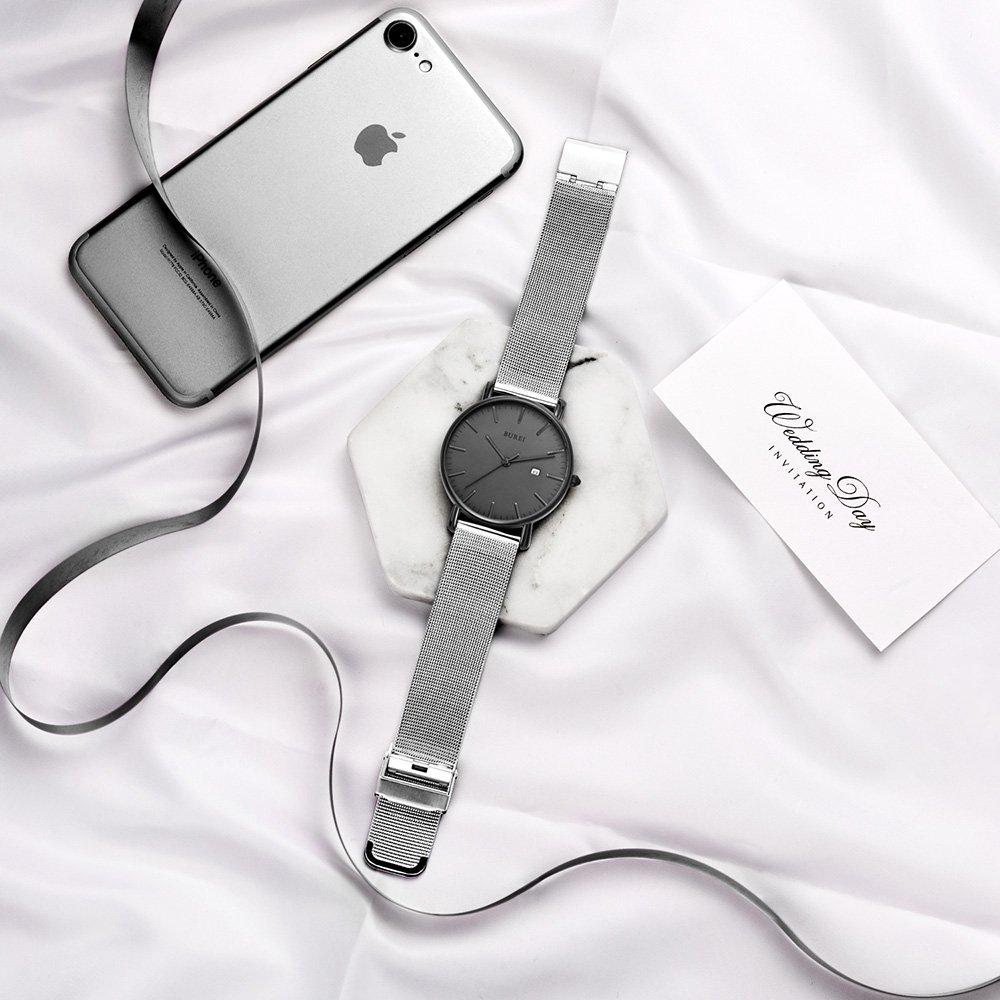 Часы простые водонепроницаемые аналоговые деловые миланские сетчатые наручные часы с ремешком стильные популярные брендовые серебристо-серые часы мужские мужские мужские