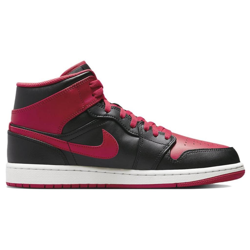 Air Jordan 1 Mid Alternate Bred Men Sneakers Black Fire-Red White DQ8426-060