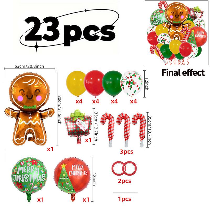 Christmas Balloon Set Santa Snowman Christmas Tree Balloon Bundle New Year Digital Balloon Christmas Party Decoration Props