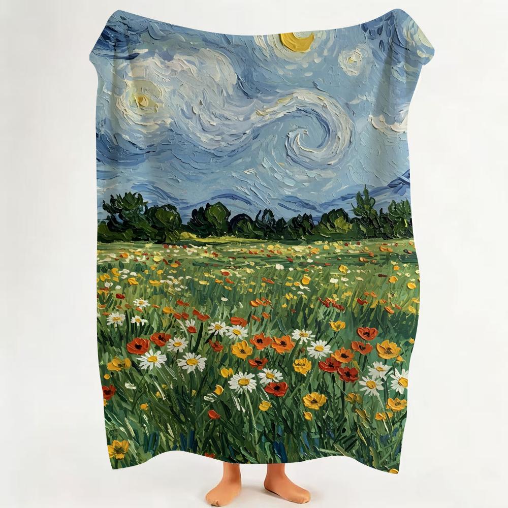 Art F Funny f floral a art Throw Flannel Throw Blanket Suitable for Sofa Living Room Bedroom