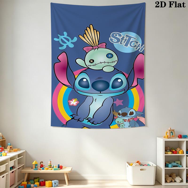Stitch Lilo'S Tropical Adventure Tapestry Background Cloth Fashion Print Background Wall Hanging Cloth Wall Decoration Home Decor