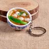 Porcelain Delicious Food Bag Pendant Noodle Keychain Simulation Food Bowl Keyrings Food Key Chains
