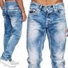 Джинсы открытого кроя Мужские джинсы Базовая уличная одежда Толстые швы Классический крой Повседневные длинные брюки больших размеров