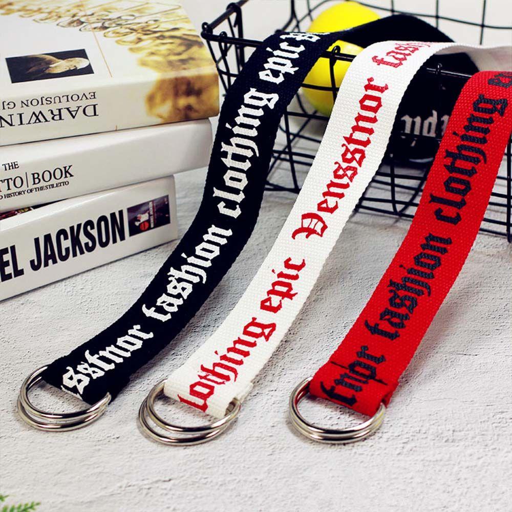Neutral D Ring Women Canvas Unisex Men Double Buckle Nylon Belt Waist Belt Waistband Unisex Belt