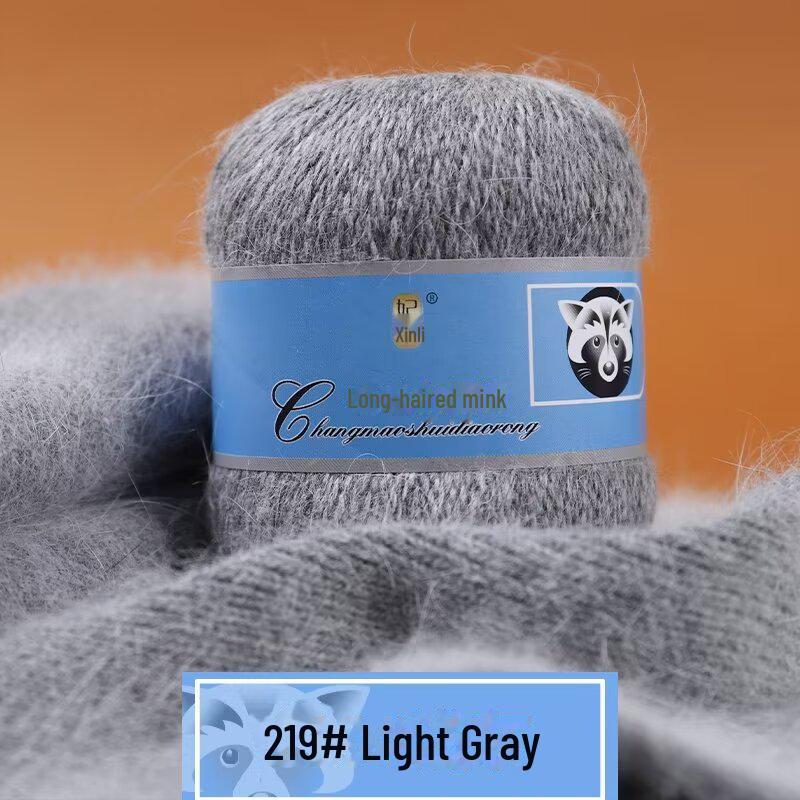 Мягкая пряжа из кашемира ручной работы для шапок и шалей, пряжа из шерсти норки с длинным ворсом средней толщины для вязания крючком