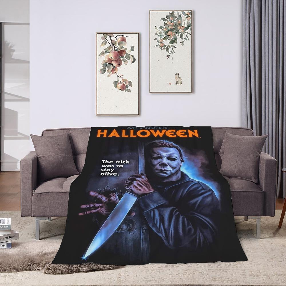 Michael Myers Bed Blanket Halloween Sofa Blankets for Bed Summer Comforter Fluffy Soft Blankets and Bedspreads Cobija Plaid Nap