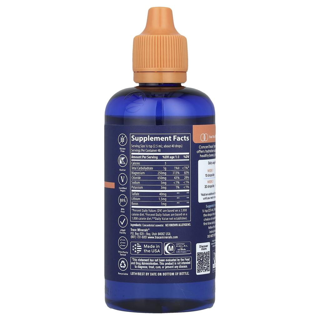 Trace, ConcenTrace®, Капли микроэлементов, 4 жидких унции (118 мл)