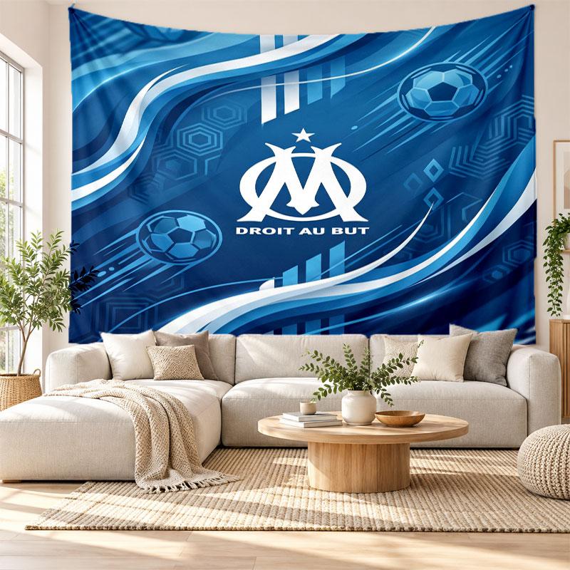 Olympique Lyonnais FC Wall Tapestry, Soft Fabric Wall Hanging, Decorative Backdrop For Bedroom Home Wall Art