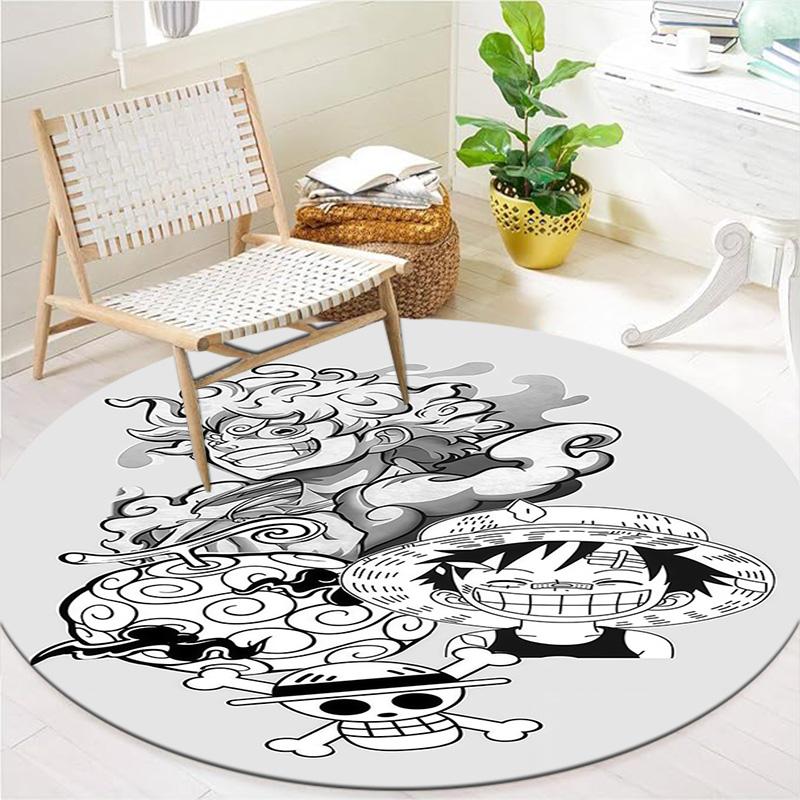 Luffy D Round Area Rug Carpet Rug For Living Room Bedroom Sofa Playroom Decor Nonslip Floor Mat