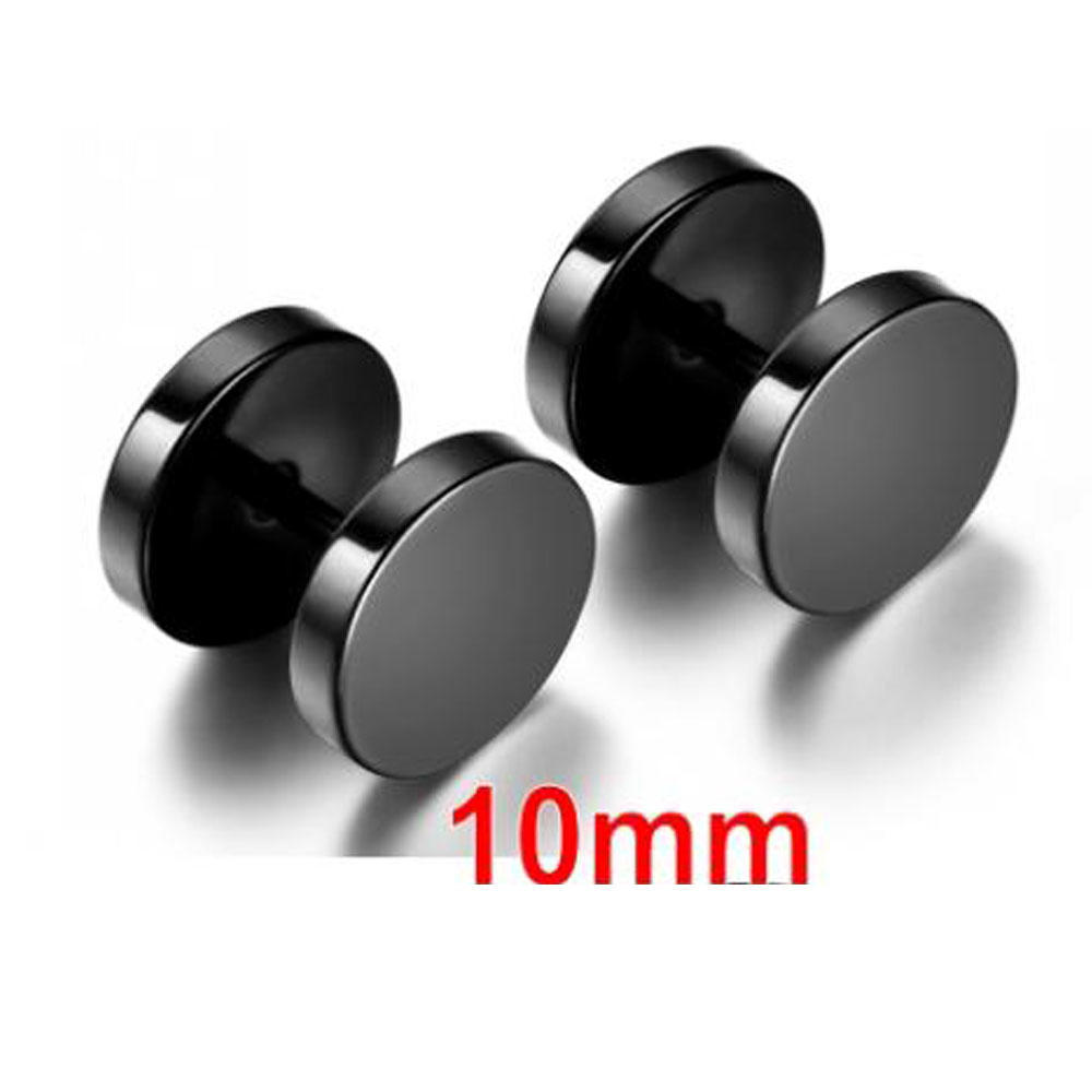 1Pair Multi-Size Jewelry Stainless Steel Cheater Plugs Earrings Dumbbells Pattern Ear Stud