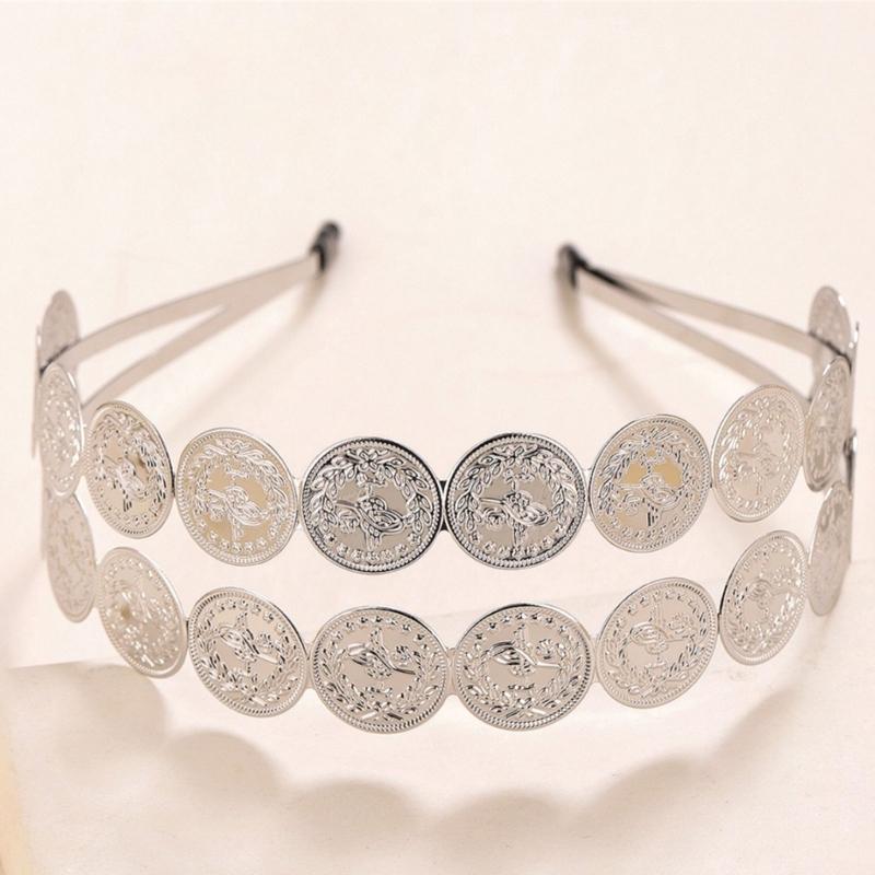 Элегантное золотое головное украшение с монетами Модные повязки на голову для костюма для танца живота и фестивальных аксессуаров Женские головные уборы для вечеринок