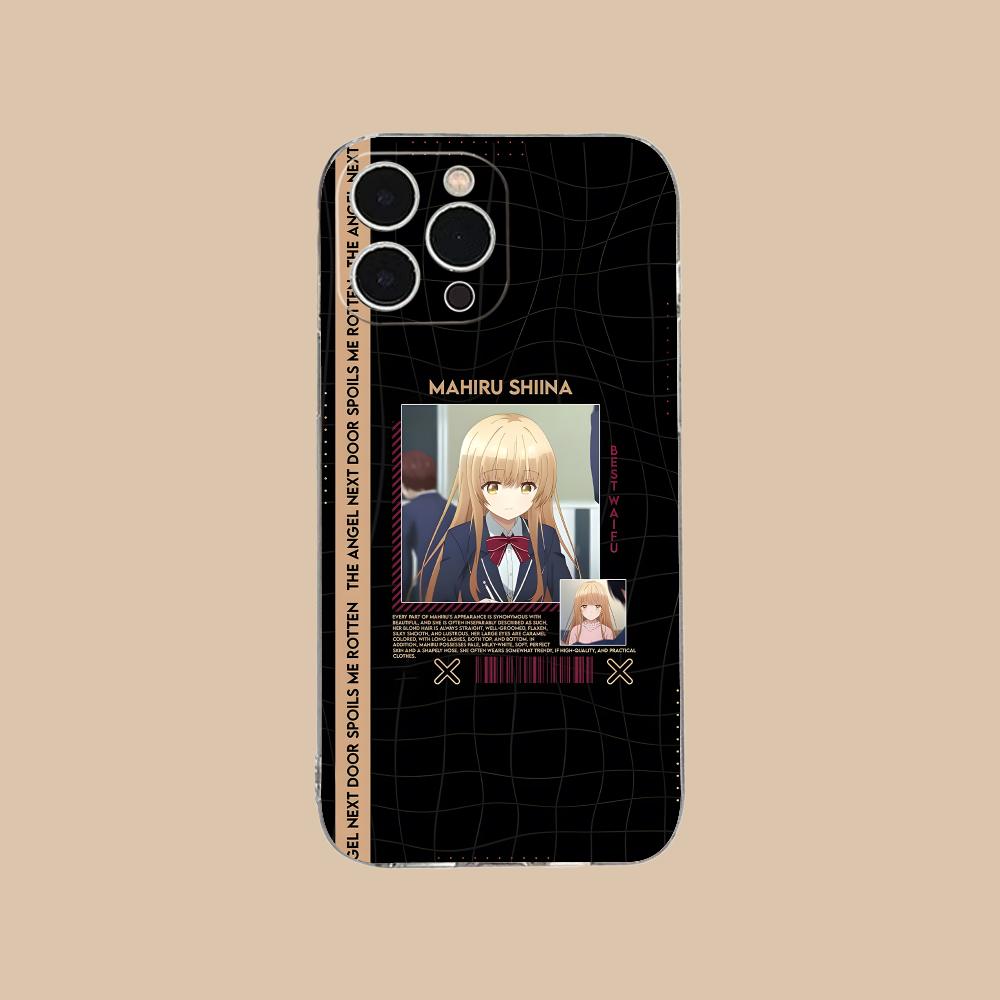 Ангел Махиру Шина Аниме Чехол для телефона для iPhone 16 15 14 13 12 11 X XR XS Pro Max Plus Mini Прозрачный Роскошный Чехол Красивый