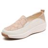 Breathable Comfortable Shallow Cutout Soft Leather Shoes Women Loafers 2025 Summer Platform Wedges Shoes for Office Mom