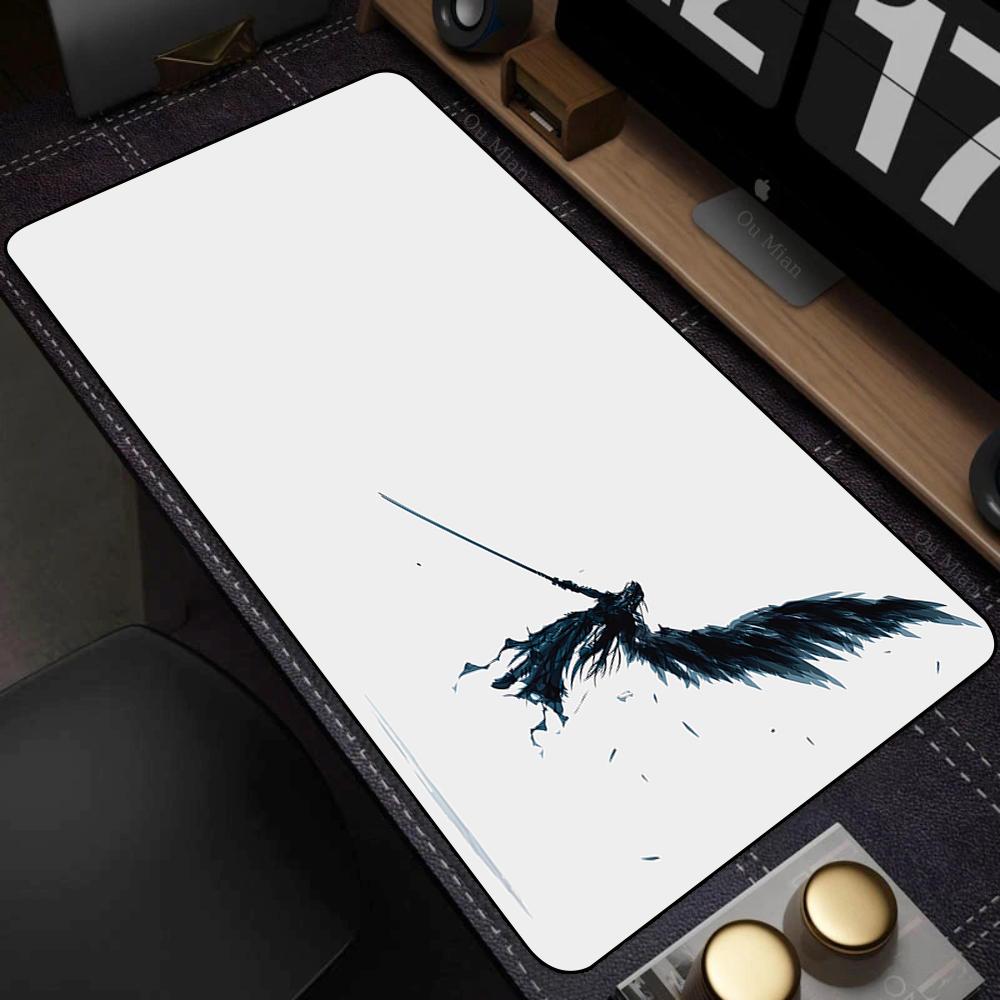Black Anime Desktop Mat Office PC Gaming Accessories Keyboard Mouse Pad Laptop Final Fantasy Mousepad Gamer Non-slip Carpet Xxl