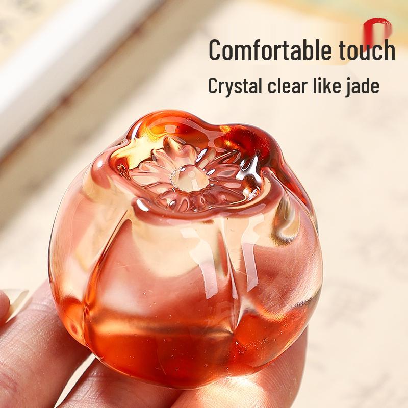 Хрустальный пресс-папье и линейка 'Цветок груши': Элегантный декор для каллиграфии, живописи и милого чайного питомца.