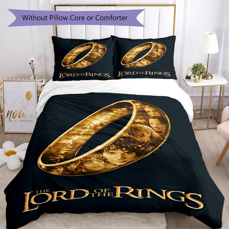 3pcs The Lord of the Rings Bedding Set Duvet Cover Closure Includes 1 Duvet Cover & 2 Pillowcases, Soft and Comfortable for All Seasons.