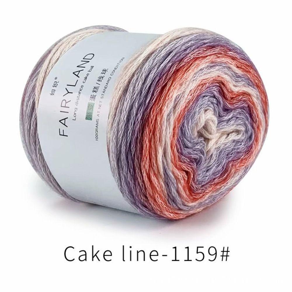Hand-woven Rainbow Woollen Yarn 100g Multi-Color Yarn Fancy Blend Yarn Cake Yarn  Cushion