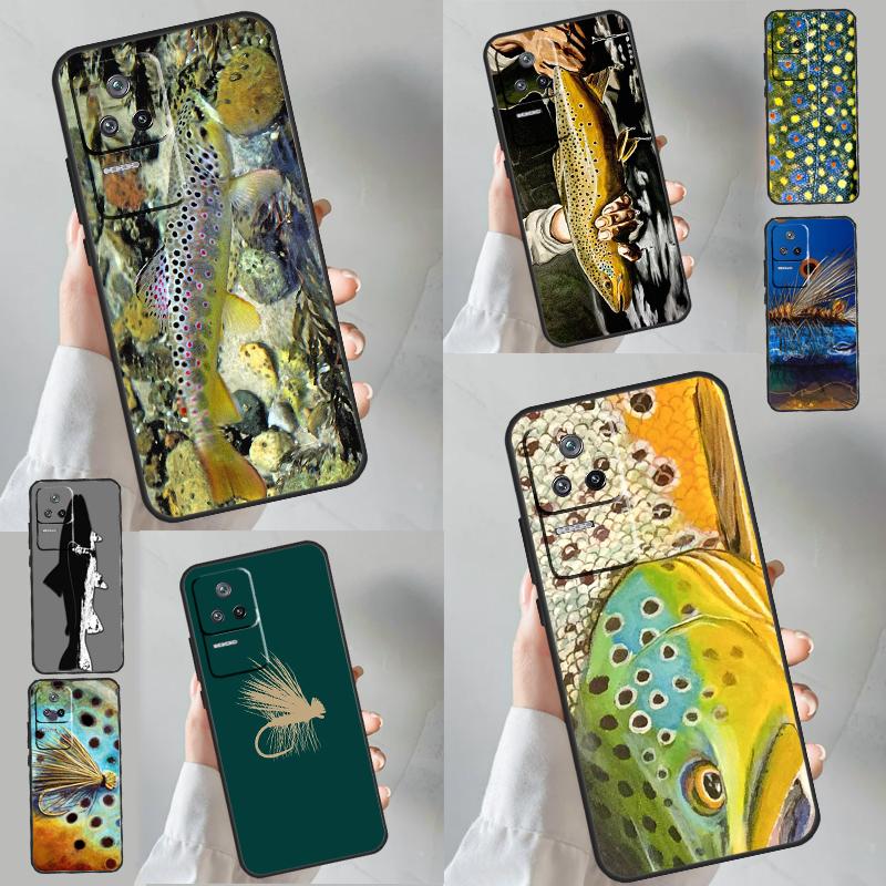 Trout Fish Fishing Case For Xiaomi 13 14 Ultra 12 Lite 11T 12T 13T Pro POCO M6 Pro X6 X5 X3 F3 F5 M5s Cover