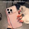 Розовый магнитный чехол для телефона Apple 13/14 Pro/15/16 Pro Max с большим окном, искусственная кожа