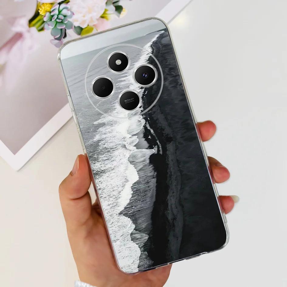 Чехол для Xiaomi Poco C75 2024 Новый Стильный Цветок Мягкий Прозрачный Силиконовый Чехол для Телефона Для Xiaomi Poco C75 4G C 75 PocoC75 Coque