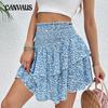 Summer Women's Elegant Range Slim Floral Short Half-body Skirt